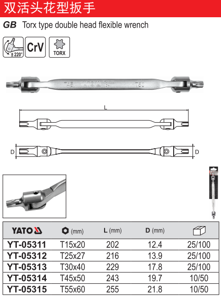 双活头花型扳手