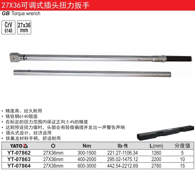 专业级可调式插头扭力扳手