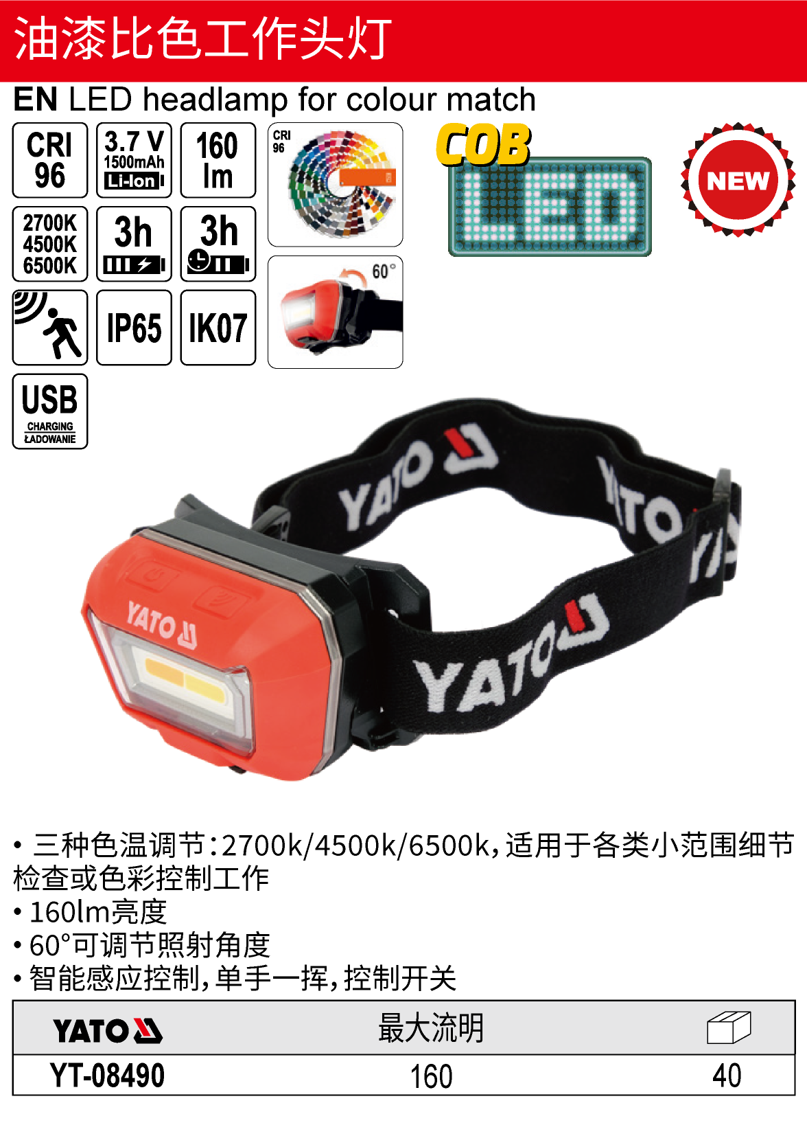 油漆比色工作头灯