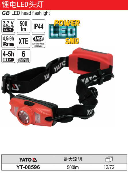 锂电LED头灯
