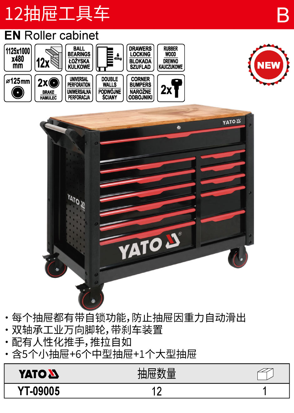 12抽屉工具车