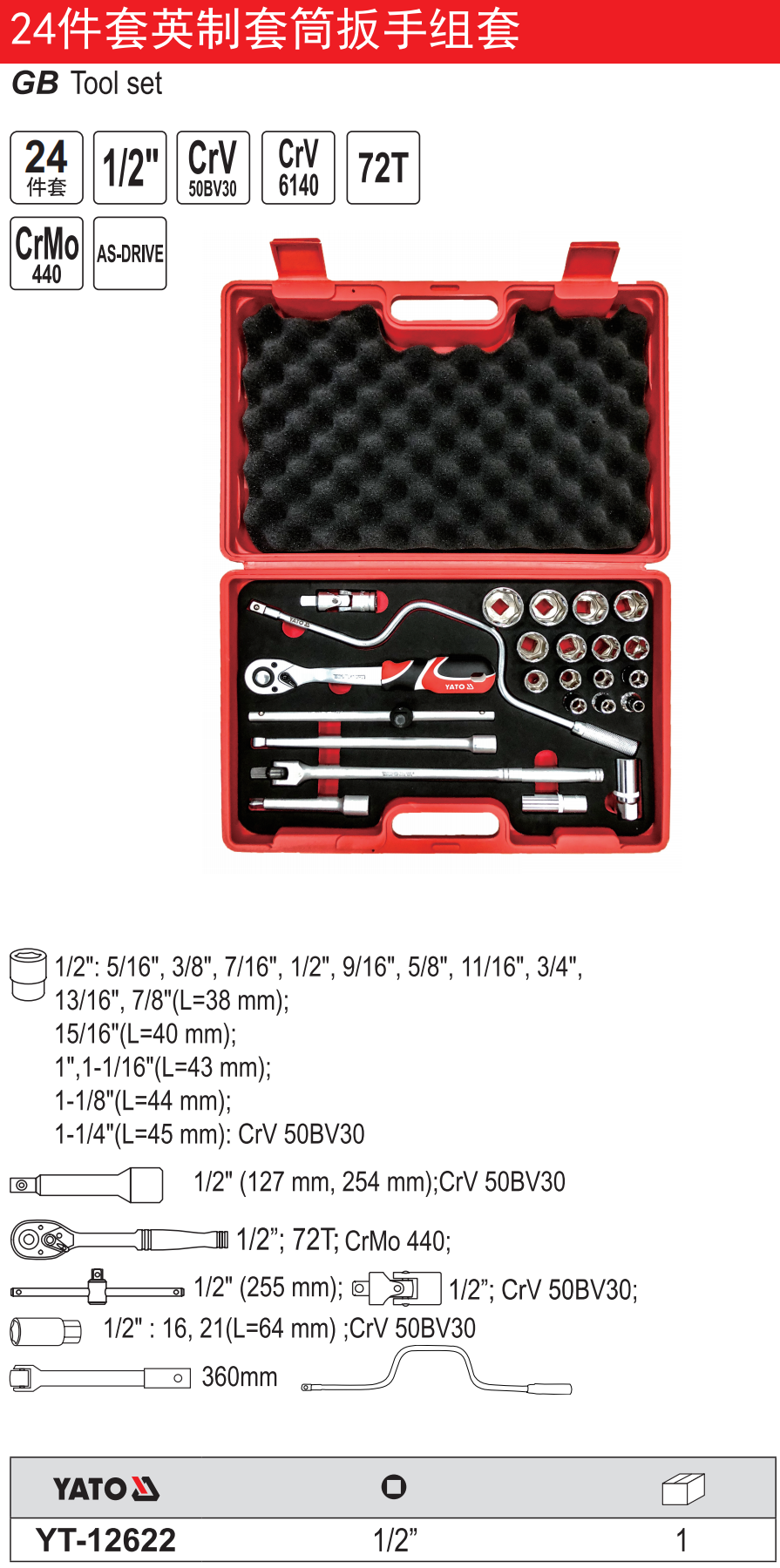 英制套筒扳手组套