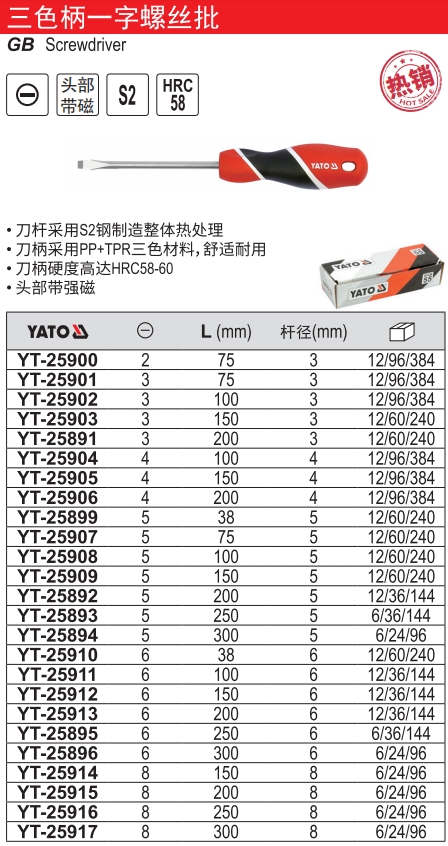 （－）三色柄螺丝批