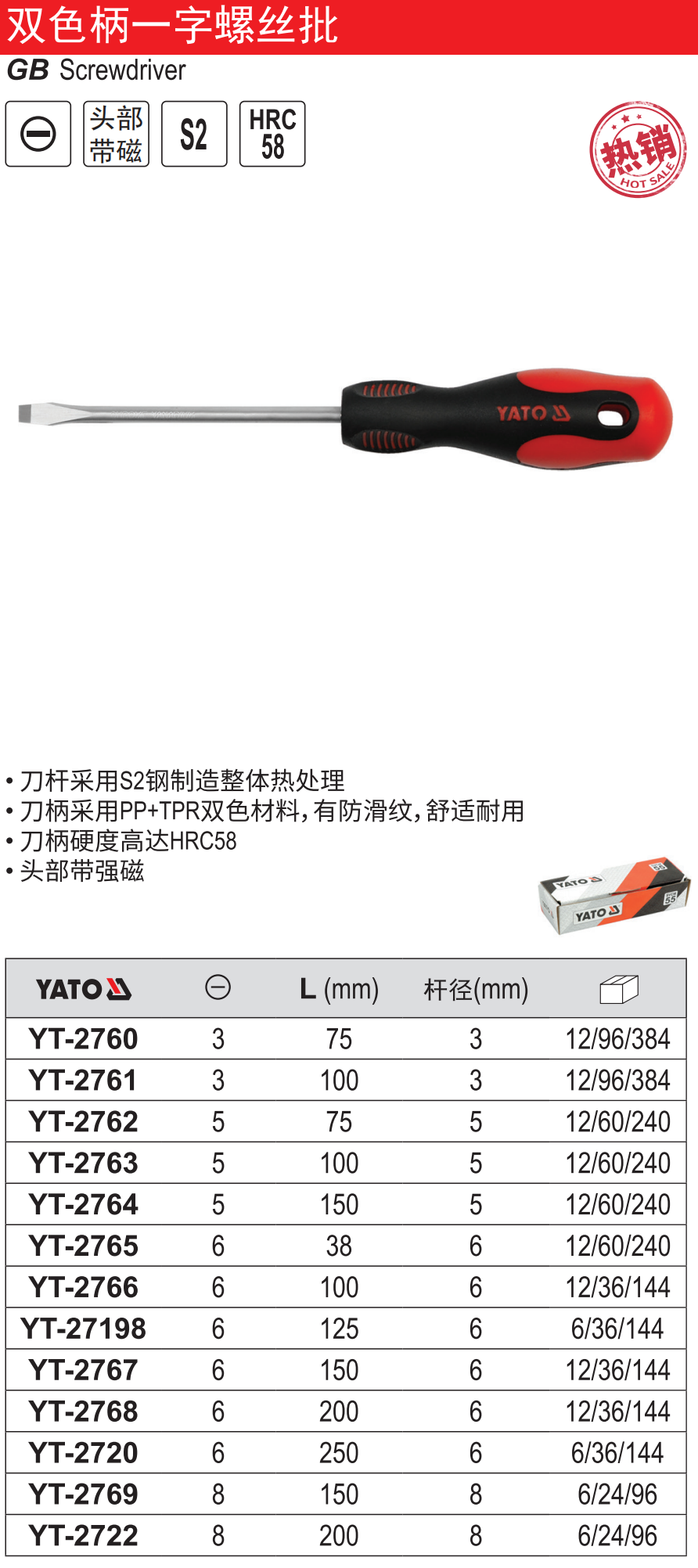 （－）双色柄螺丝批