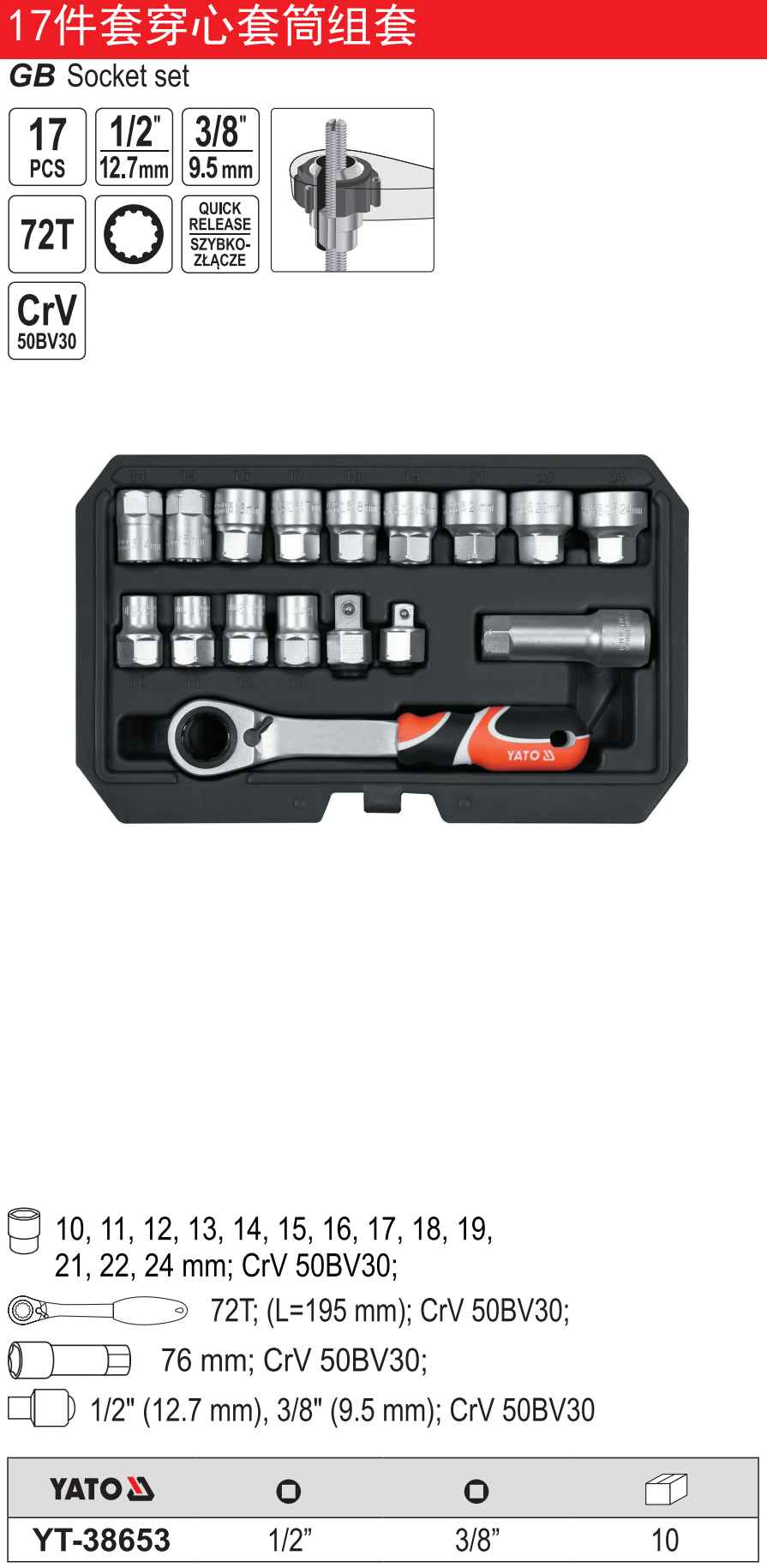 17件套穿心套筒组套