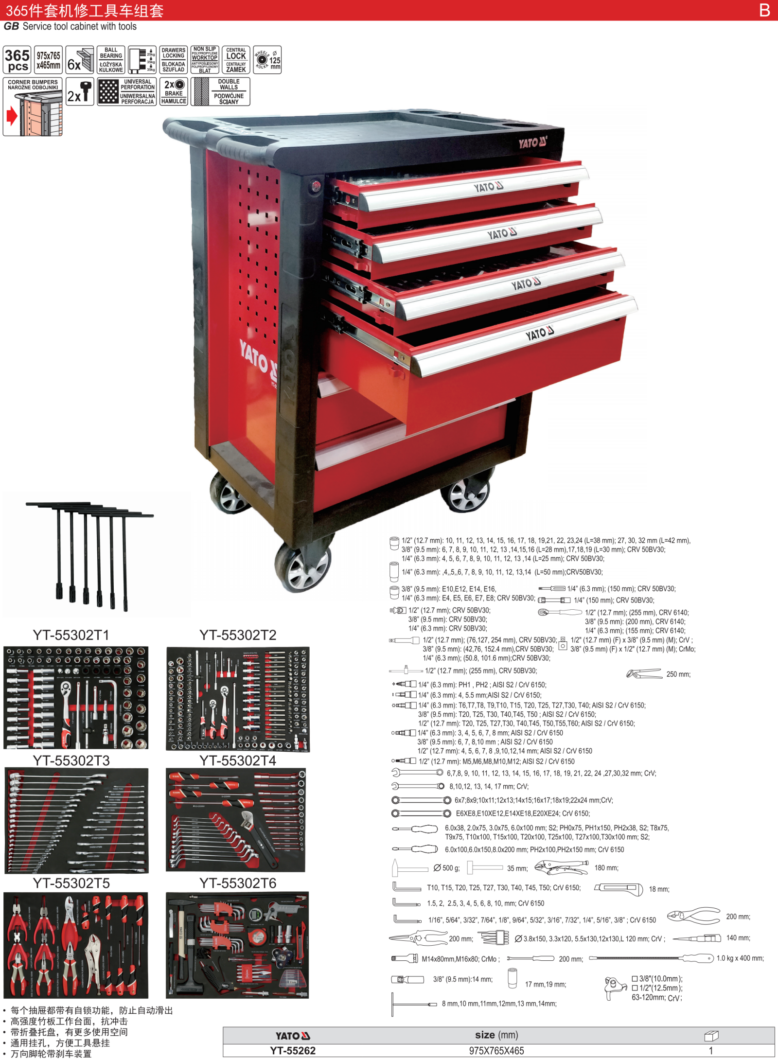 365件套机修工具车组套