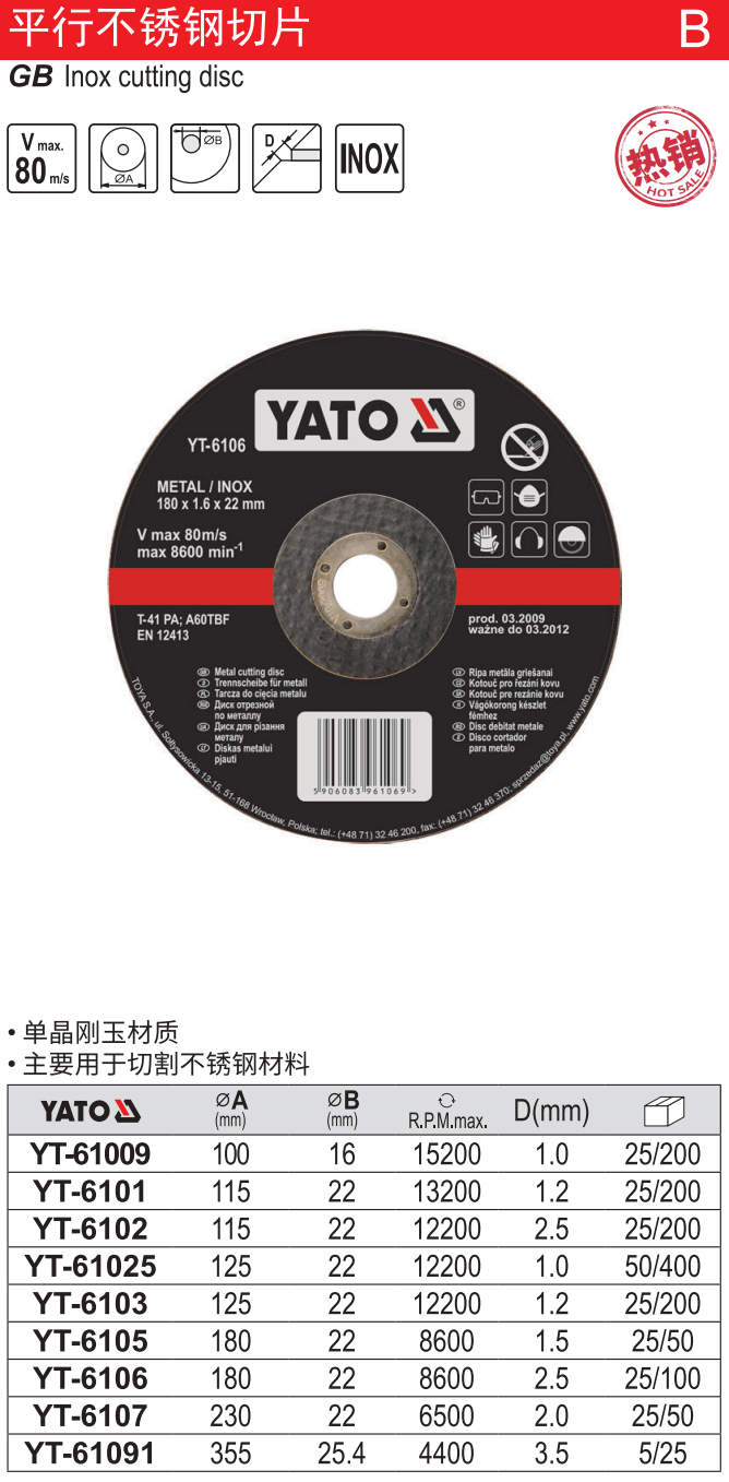 平型不锈钢切片