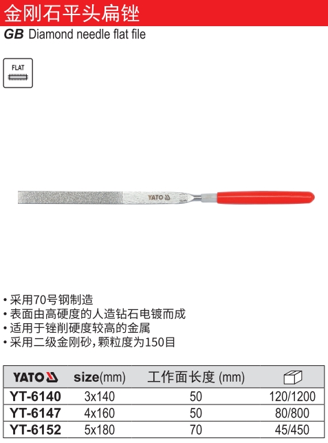 金刚石平头扁锉