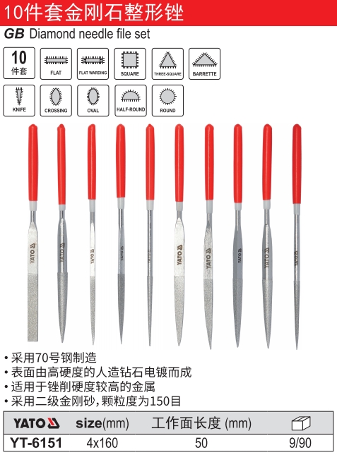 10件套金刚石整形锉