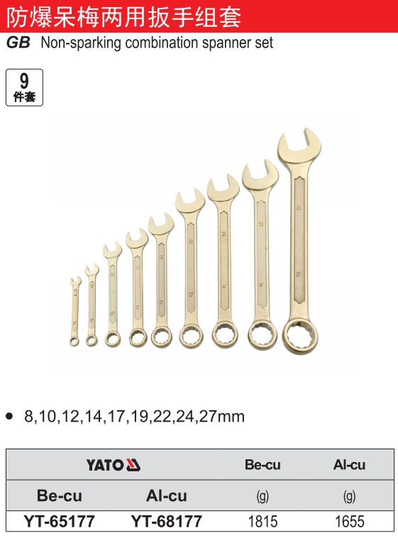 防爆两用扳手组套-铍铜