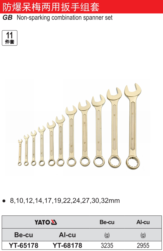 防爆两用扳手组套-铝铜