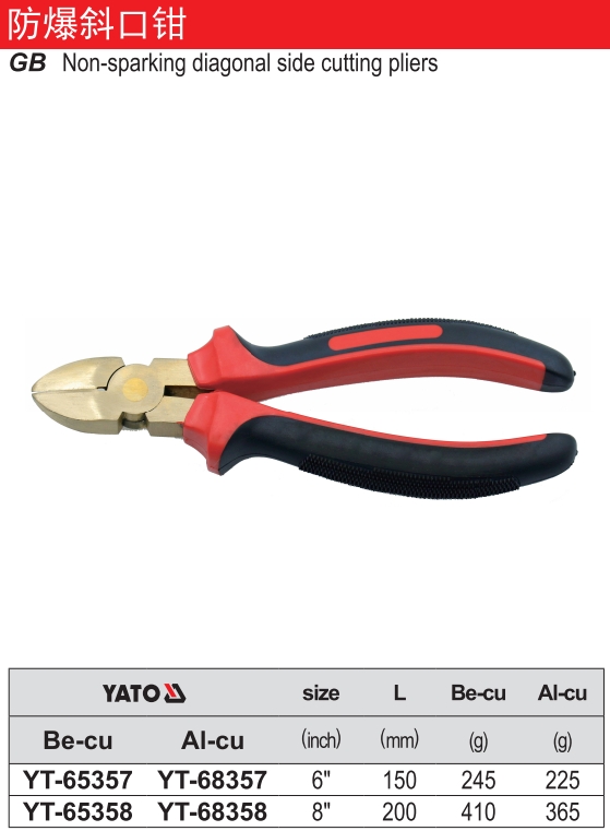 防爆斜嘴钳-铝铜