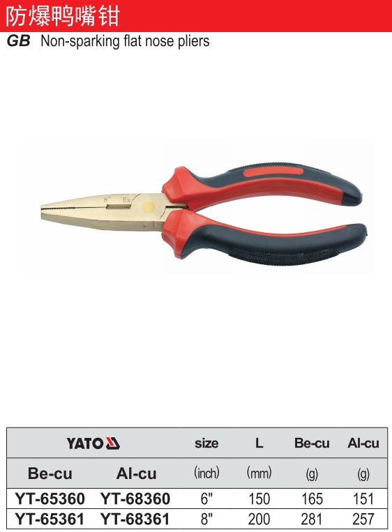 防爆扁嘴钳-铝铜
