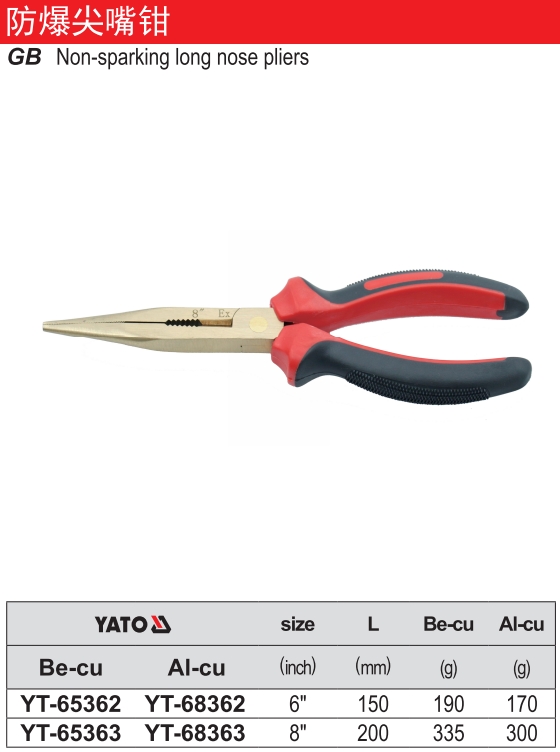 防爆尖嘴钳-铍铜