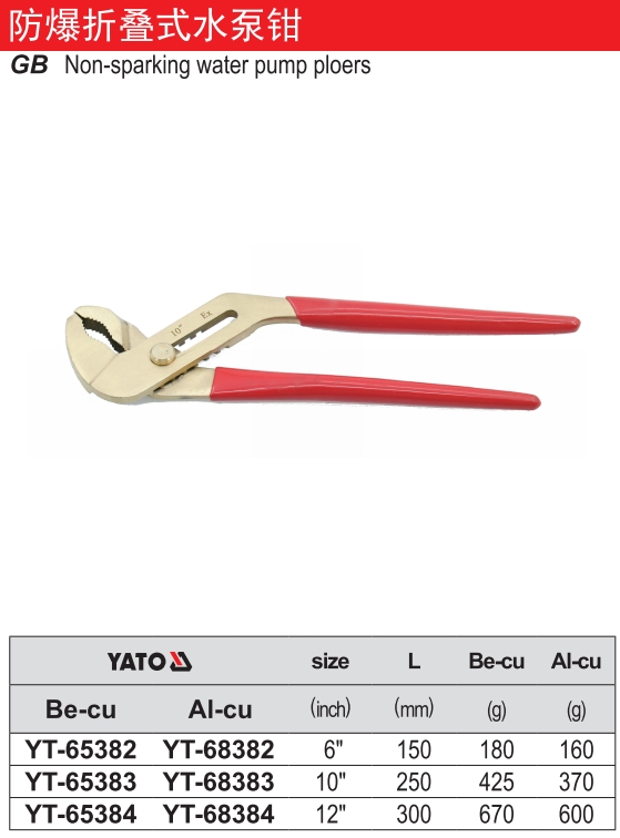 防爆水泵钳-铍铜