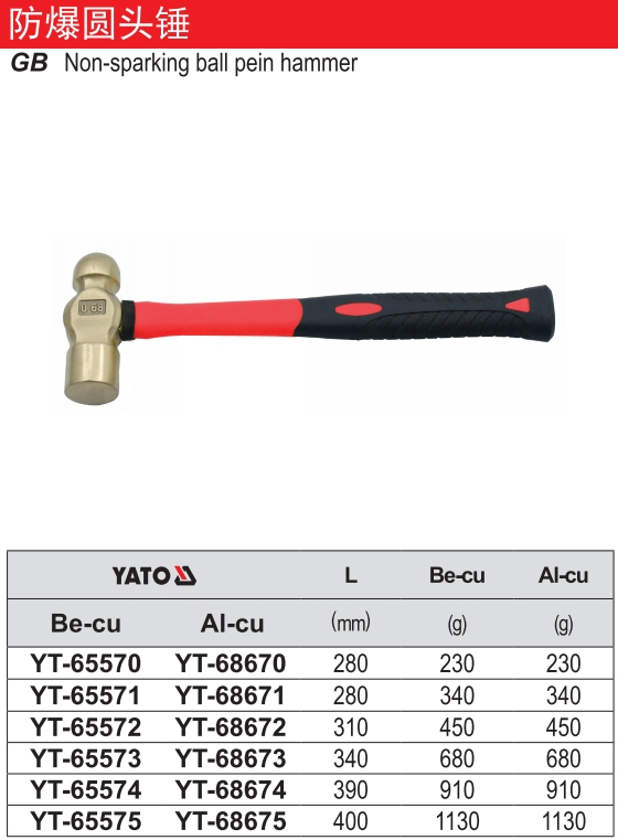 防爆圆头锤-铍铜