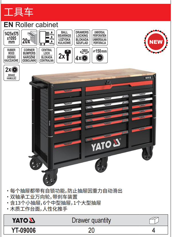 20抽屉工具车